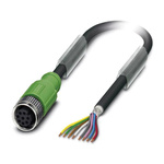 Phoenix Contact Straight Female 8 way M12 to Sensor Actuator Cable, 1.5m