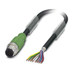 Phoenix Contact Male 8 way M12 to Sensor Actuator Cable, 1.5m