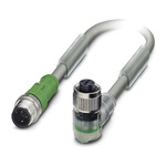 Phoenix Contact Male 3 way M12 to Female 3 way M12 Sensor Actuator Cable, 3m