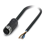 Phoenix Contact Female 4 way M12 to Sensor Actuator Cable, 10m