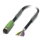 Phoenix Contact Female 8 way M8 to Sensor Actuator Cable, 10m