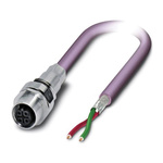 Phoenix Contact Female 2 way M12 to Bus Cable, 10m