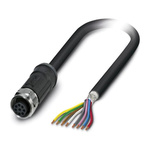 Phoenix Contact Female 8 way M12 to Unterminated Sensor Actuator Cable, 10m