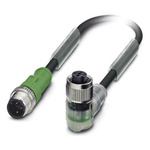 Phoenix Contact Male 3 way M12 to Female 3 way M12 Sensor Actuator Cable, 1.5m