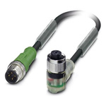 Phoenix Contact Male 4 way M12 to Female 4 way M12 Sensor Actuator Cable, 1.5m