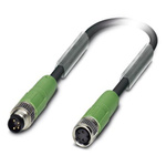Phoenix Contact Male 4 way M8 to Female 4 way M8 Sensor Actuator Cable, 1.5m