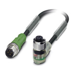Phoenix Contact Male 4 way M12 to Female 4 way M12 Sensor Actuator Cable, 600mm