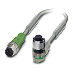 Phoenix Contact Male 4 way M12 to Female 4 way M12 Sensor Actuator Cable, 600mm