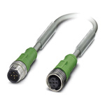 Phoenix Contact Male 4 way M12 to Female 4 way M12 Sensor Actuator Cable, 600mm