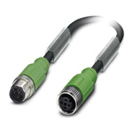 Phoenix Contact Male 4 way M12 to Female 4 way M12 Sensor Actuator Cable, 300mm