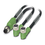 Phoenix Contact Male 3 way M8 to Female 3 way M8 Sensor Actuator Cable, 600mm