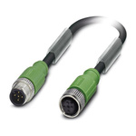 Phoenix Contact Male 5 way M12 to Female 5 way M12 Sensor Actuator Cable, 300mm
