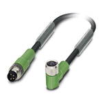 Phoenix Contact Male 4 way M8 to Female 4 way M8 Sensor Actuator Cable, 1.5m