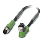 Phoenix Contact Male 3 way M8 to Female 3 way M8 Sensor Actuator Cable, 1.5m