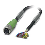 Phoenix Contact Female 17 way M12 to Sensor Actuator Cable, 10m