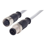 Harting Straight Female 3 way M8 to Straight Male 3 way M8 Sensor Actuator Cable, 1m