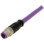 Harting Straight Male 4 way M12 to Unterminated Sensor Actuator Cable, 5m