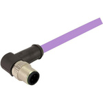 Harting Right Angle Female 4 way M12 to Right Angle Male 4 way M12 Sensor Actuator Cable, 1m
