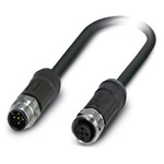 Phoenix Contact Straight Female 5 way M12 to Straight Male 5 way M12 Bus Cable, 2m