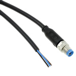 TE Connectivity Straight Male 3 way M8 to Unterminated Sensor Actuator Cable, 1.5m