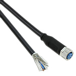 TE Connectivity Female 4 way M8 to Unterminated Sensor Actuator Cable, 1.5m