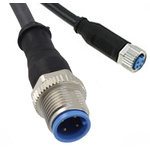 TE Connectivity Straight Female 4 way M8 to Straight Male 4 way M12 Sensor Actuator Cable, 1.5m