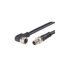 Brad from Molex Right Angle Female 4 way M8 to Straight Male 4 way M8 Sensor Actuator Cable, 2m