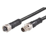 Brad from Molex Straight Female 3 way M8 to Straight Male 3 way M8 Sensor Actuator Cable, 1m