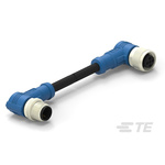 TE Connectivity Right Angle Female; Male 2 way M12 to Right Angle 2 way M12 Sensor Actuator Cable, 500mm