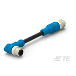 TE Connectivity Right Angle Female; Male 5 way M12 to Straight 5 way M12 Sensor Actuator Cable, 1m