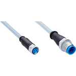 Sick Straight Female 4 way M8 to Straight Male 4 way M12 Sensor Actuator Cable, 600mm