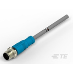 TE Connectivity Straight Male 5 way M12 to Unterminated Cable Assembly, 1m