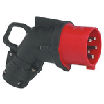 Legrand, HYPRA IP44 Red Cable Mount 3P+N+E Right Angle Industrial Power Plug, Rated At 32.0A, 415.0 V