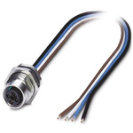Phoenix Contact Straight Female 4 way M12 to Unterminated Sensor Actuator Cable, 5m