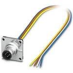 Phoenix Contact Straight Male 4 way M12 to Unterminated Sensor Actuator Cable, 5m