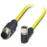Phoenix Contact Right Angle Female 4 way M8 to Straight Male 4 way M12 Sensor Actuator Cable, 500mm