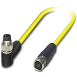 Phoenix Contact Straight Female 4 way M8 to Right Angle Male 4 way M8 Sensor Actuator Cable, 5m