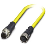 Phoenix Contact Straight Female 8 way M12 to Straight Male 8 way M12 Sensor Actuator Cable, 1.5m