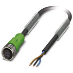Phoenix Contact Straight Female 3 way M12 to Unterminated Sensor Actuator Cable, 5m