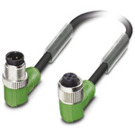 Phoenix Contact Right Angle Female 4 way M12 to Right Angle Male 4 way M12 Sensor Actuator Cable, 1.5m