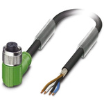 Phoenix Contact Right Angle Female 4 way M12 to Unterminated Sensor Actuator Cable, 5m