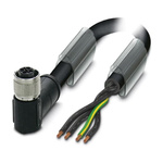 Phoenix Contact Right Angle Female 4 way M12 to Unterminated Sensor Actuator Cable, 1m