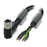 Phoenix Contact Right Angle Female 4 way M12 to Unterminated Sensor Actuator Cable, 2m