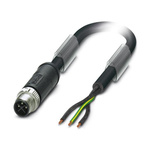 Phoenix Contact Straight Male 3 way M12 to Unterminated Sensor Actuator Cable, 5m