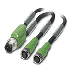 Phoenix Contact Straight Male 3 way M12 to Straight Female 3 way M8 Sensor Actuator Cable, 3m