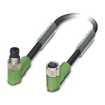 Phoenix Contact Male 3 way M8 to Female 3 way M8 Sensor Actuator Cable, 300mm
