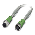 Phoenix Contact Male 3 way M12 to Female 3 way M12 Sensor Actuator Cable, 3m
