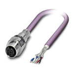 Phoenix Contact Female 5 way M12 to Bus Cable, 10m