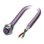Phoenix Contact Female 2 way M12 to Bus Cable, 5m