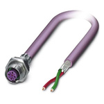 Phoenix Contact Female 2 way M12 to 2 way Unterminated Bus Cable, 500mm